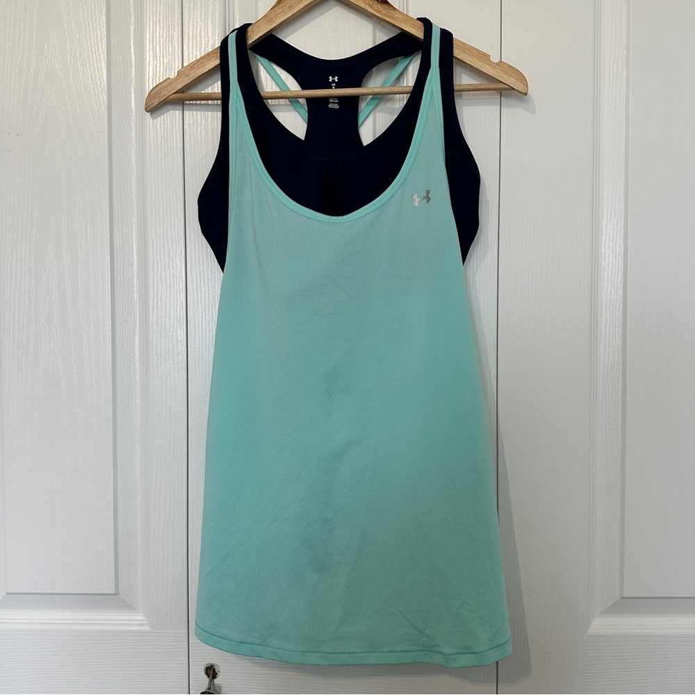Under Armour Heatgear Racer tank with built-in sports bra - Large